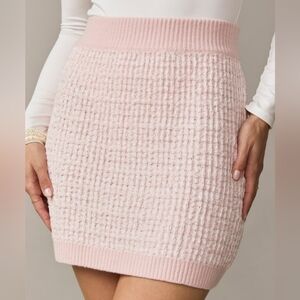 Blue Rain Francesca's Soft Pink Knit Sweater Mini Skirt-Small-Preppy